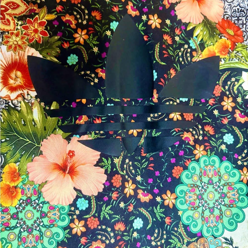 Adidas Vibrant Floral Track Jacket with Black Details - Picture 3 of 3